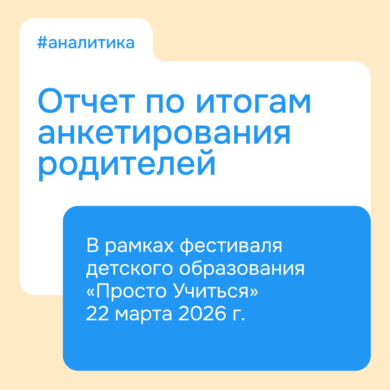 Отчет по итогам анкетирования родителей на фестивале детского образования «Просто Учиться» 22 марта 2026 г.